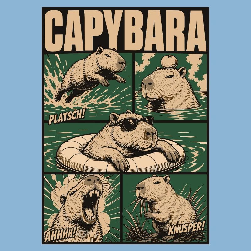Comic Capybara Action Style