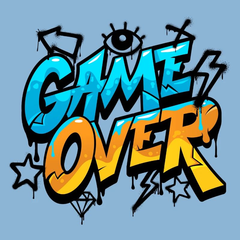 Game Over Graffiti Splash Tee
