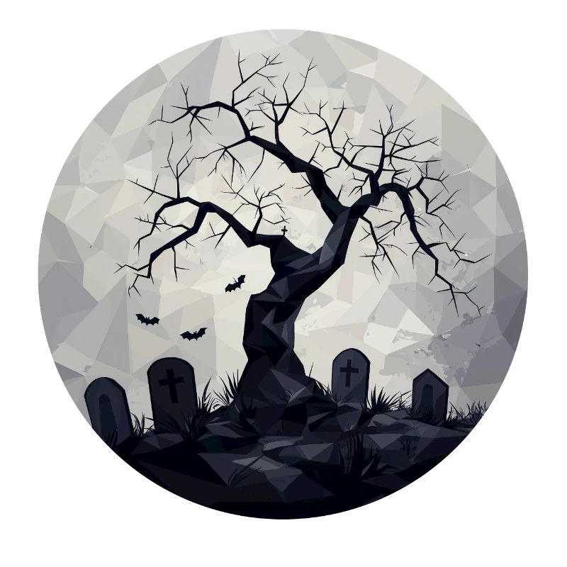 Dark Ghost Trees with Cemetery
