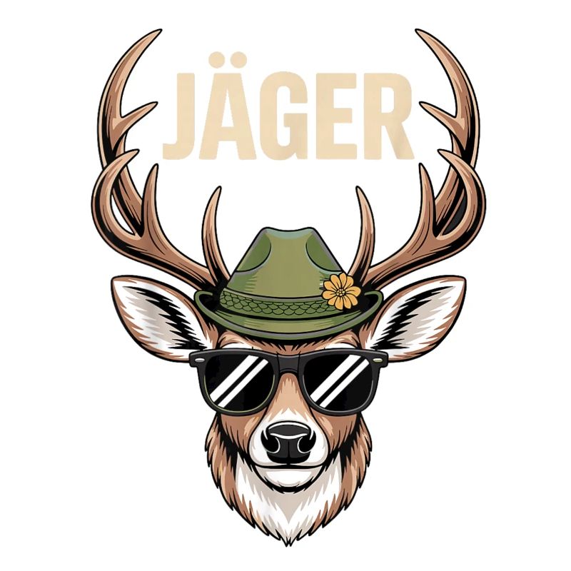 Hunter Deer with Hat Sunglasses