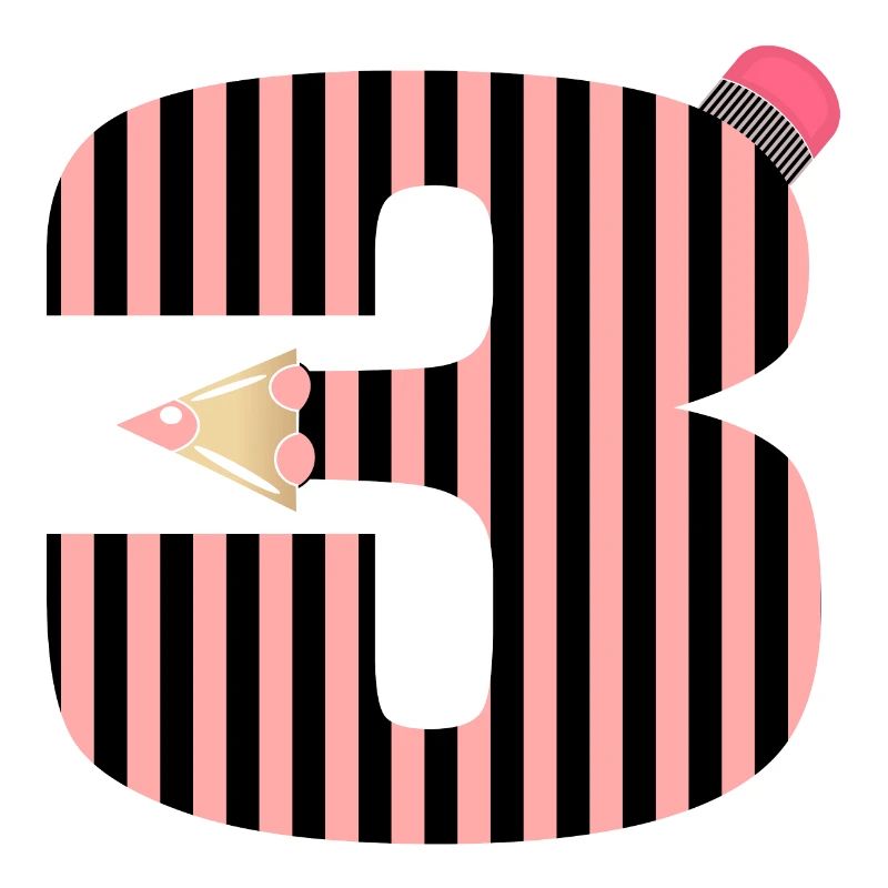 CRAYONS THREE-YEAR-OLD NUMBER 3 THREE