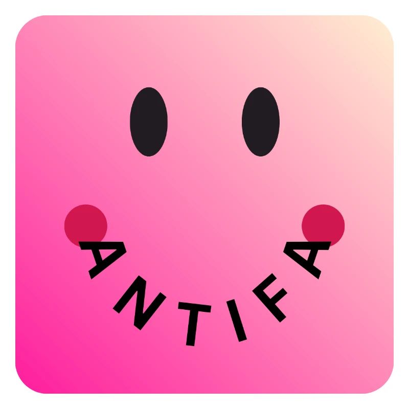 Friendly Antifa Pink | Gradient Smile Typo