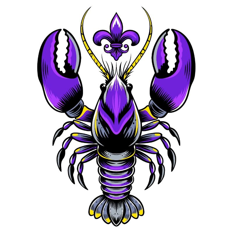 Mardi Gras Languste mit Fleur-de-Lis Design