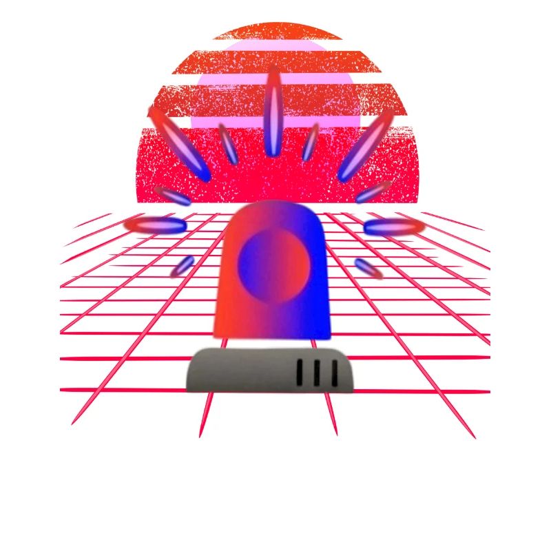 Néon Rétro Synthwave Siren Blue Light