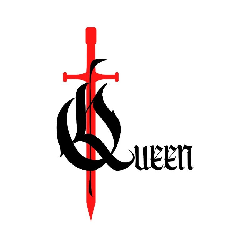 Gothic Queen Design mit Schwert mit schwarzem Text