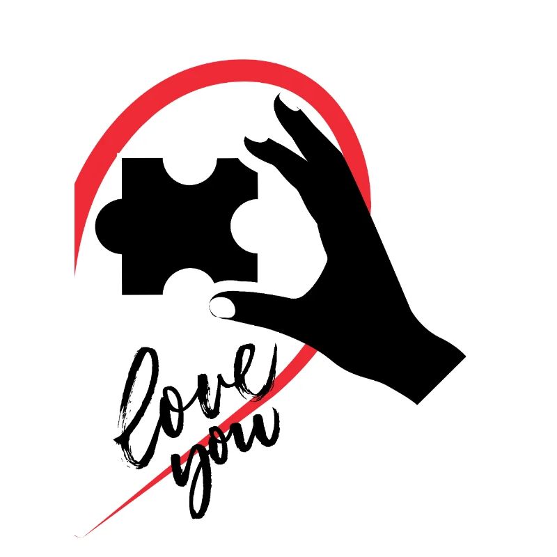 Hand, die ein Puzzle hält, halb ein Herz