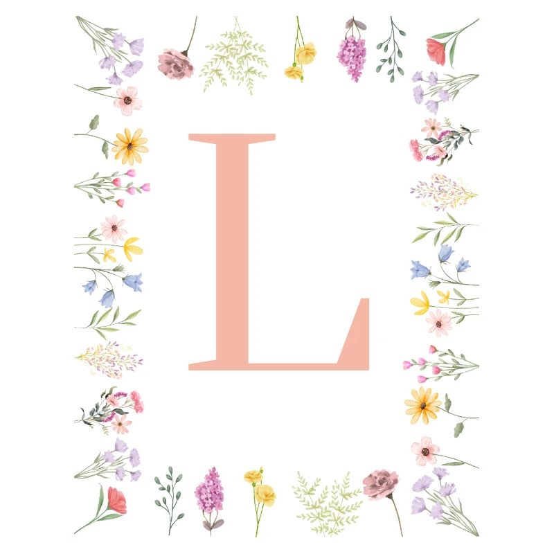 Initiales florales « L », lettres monogrammes