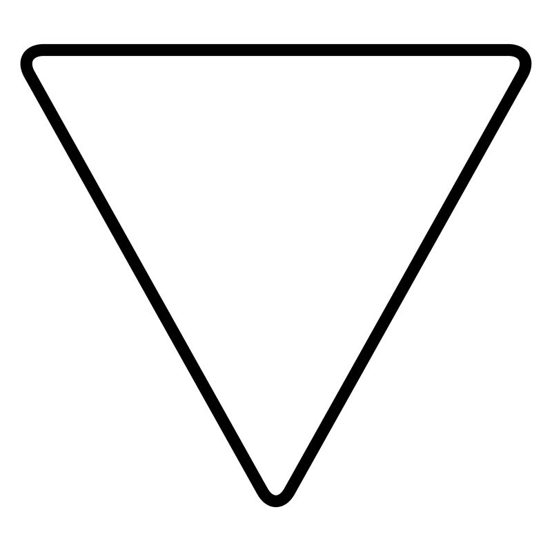 Triangle with rounded corners as a warning sign