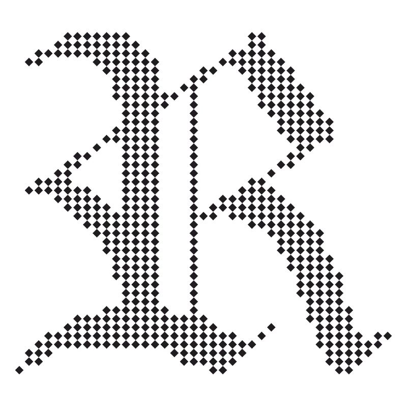 Conception typographique de lettres gothiques R