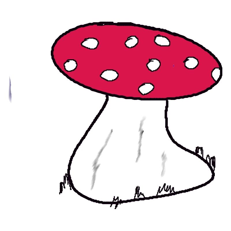 Red Toadstool Cartoon Pattern