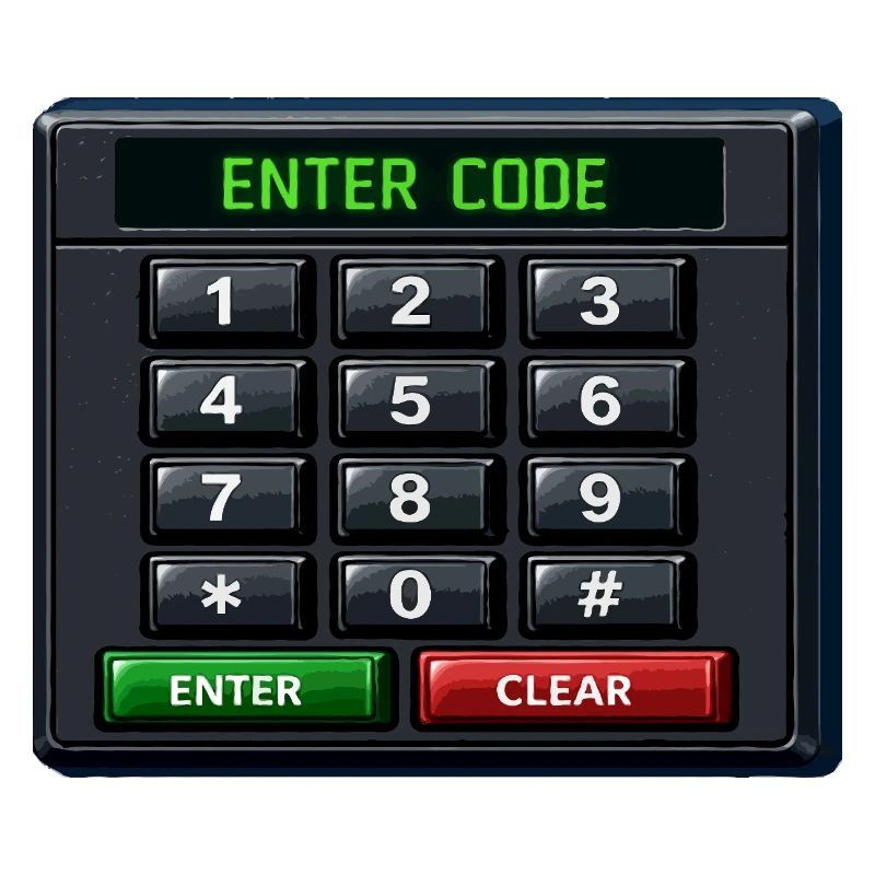 Entrée du code Clavier néon