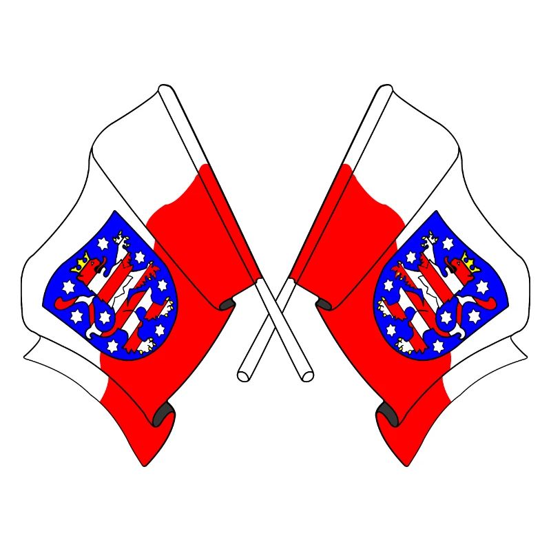 Deux drapeaux traversent la Thuringe