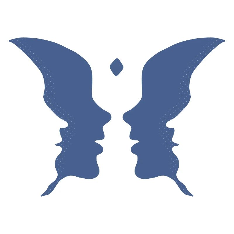 Küssende Gesichter oder ein Schmetterling