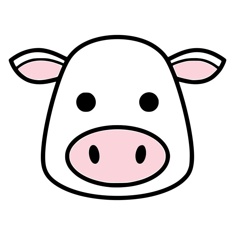 Cute Cow Head Face Comic Vector