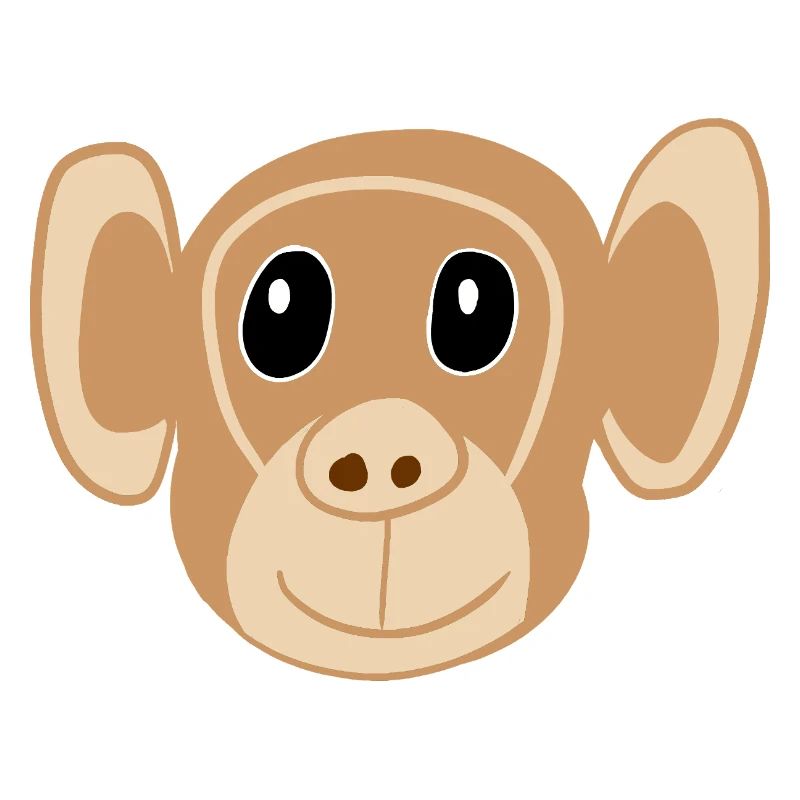 Visage de singe mignon imprimé Singe Monkey Monkey Kids