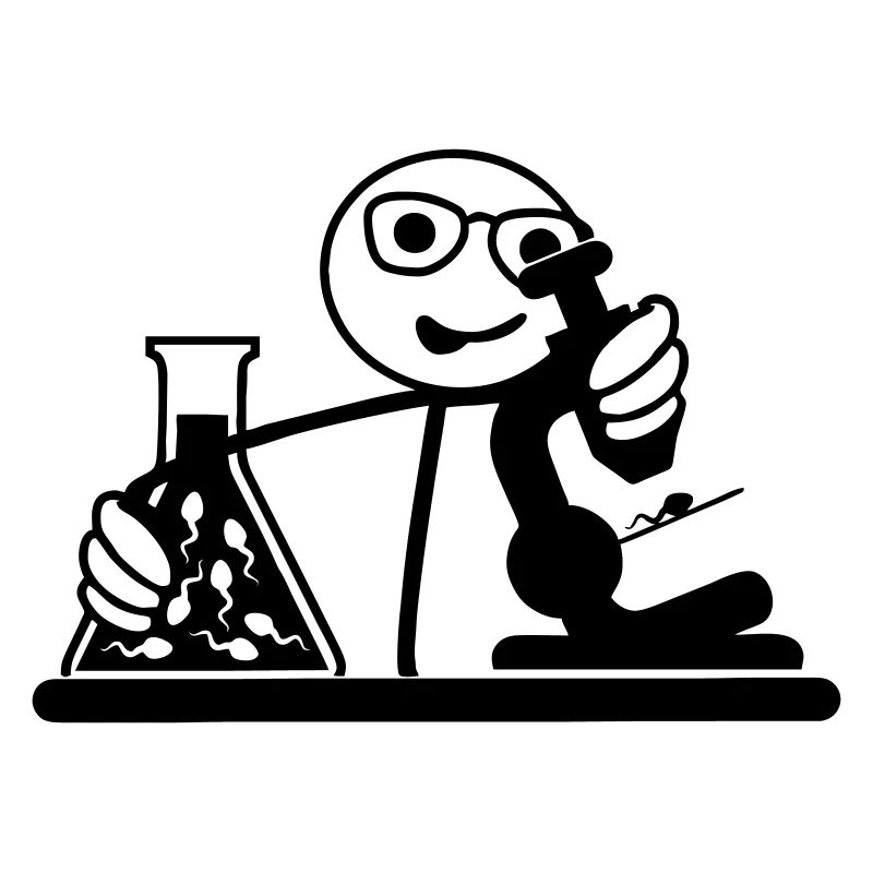 Biologist looks at seed in microscope