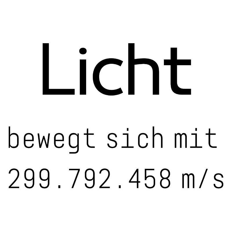 Science Snack: Licht. bewegt sich mit X m/s
