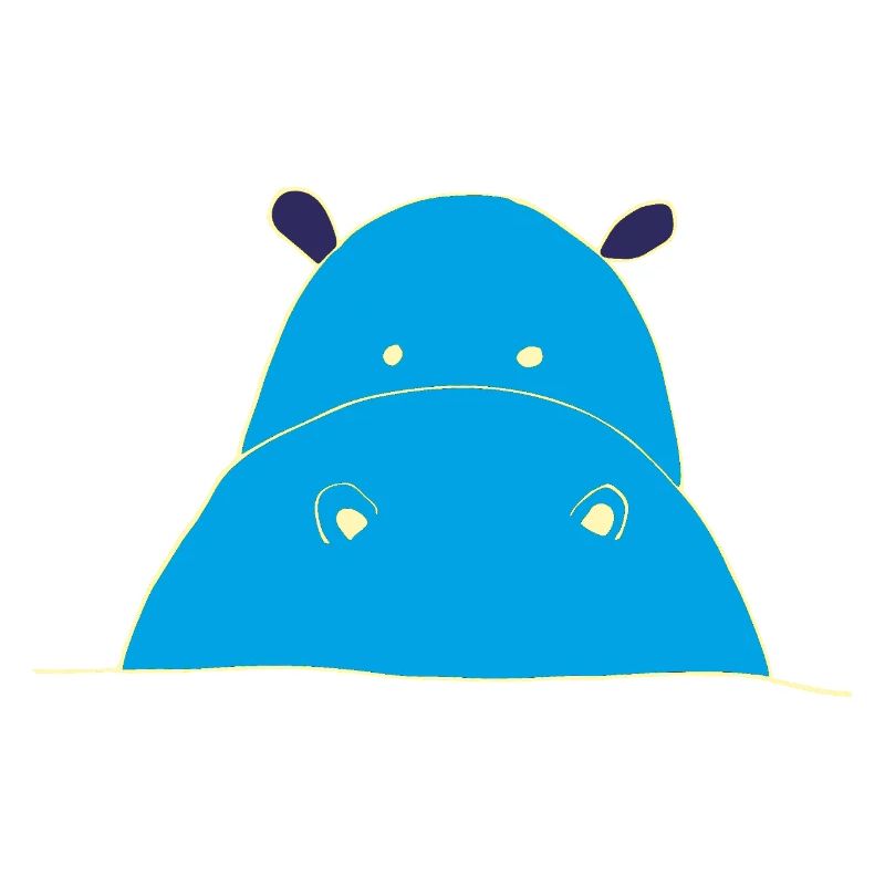 Blauer Hippo nilpferd