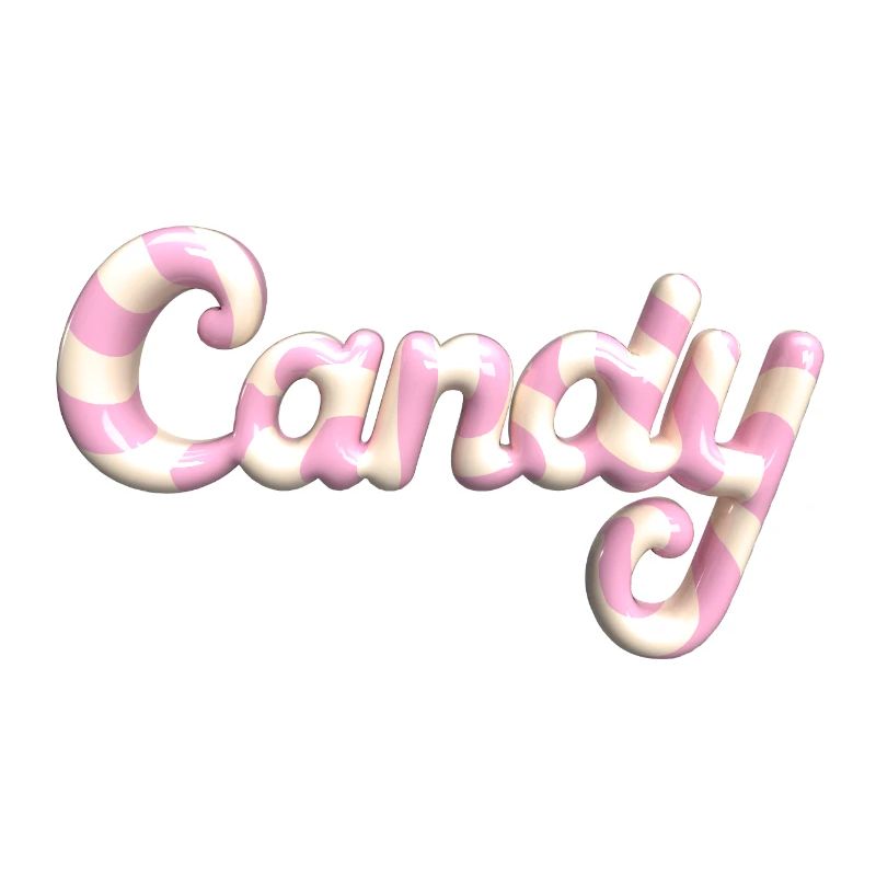 Candy Lettering – 3D Render Candy Style