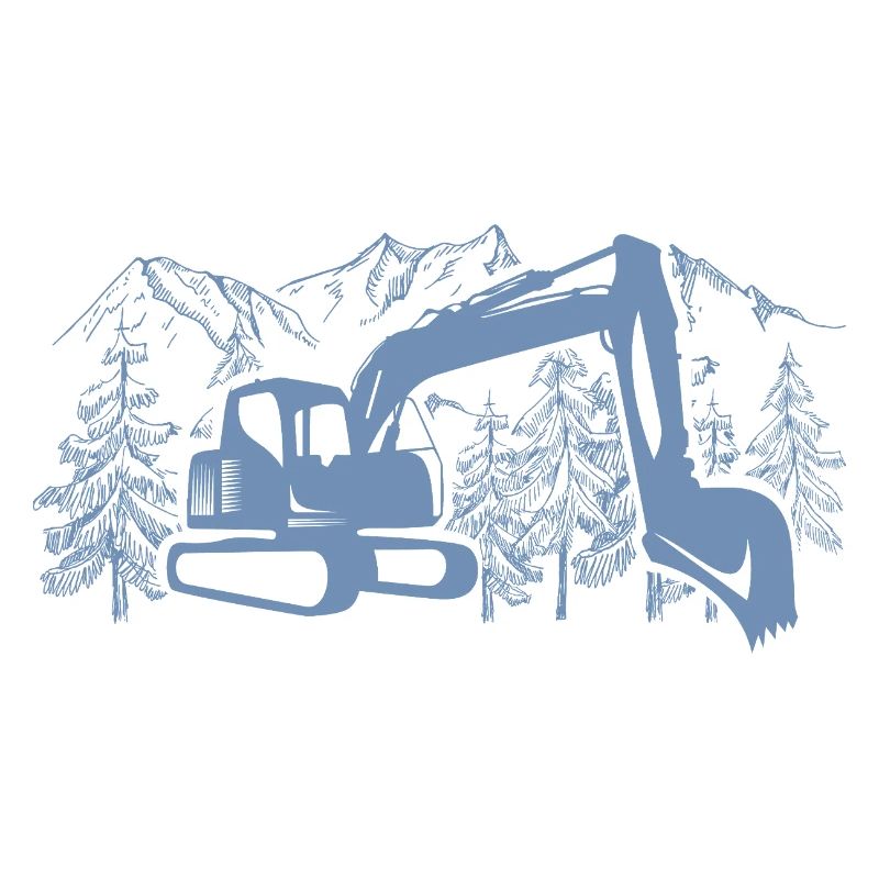 Bagger Silhouette Baugeräteführer Arbeit