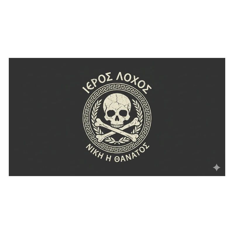 Skull in Laurel Circle Pattern