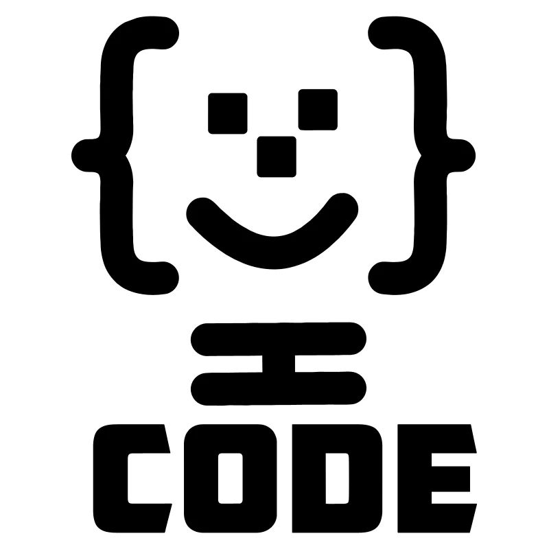 Logo du code du programmeur principal avec texte CODE