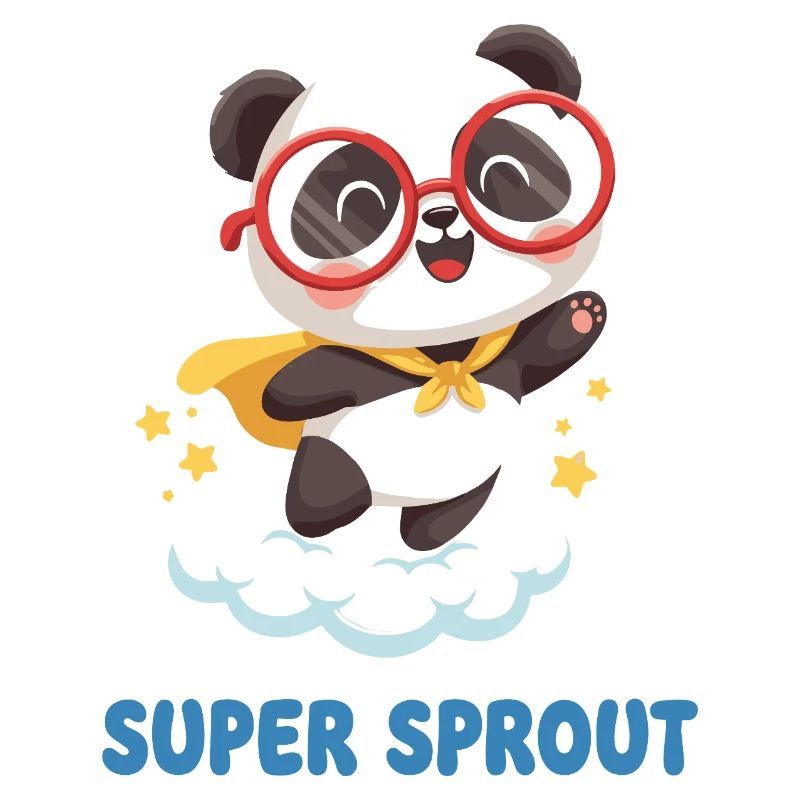 Cute Super Sprout Panda with Cap