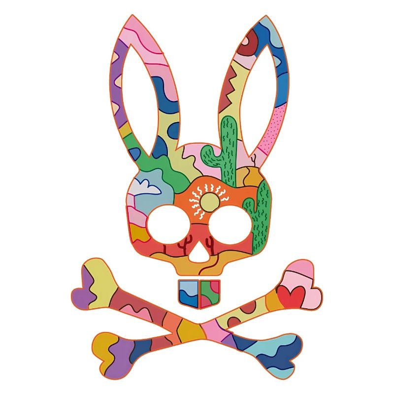 Rainbow Skull Bunny Patch