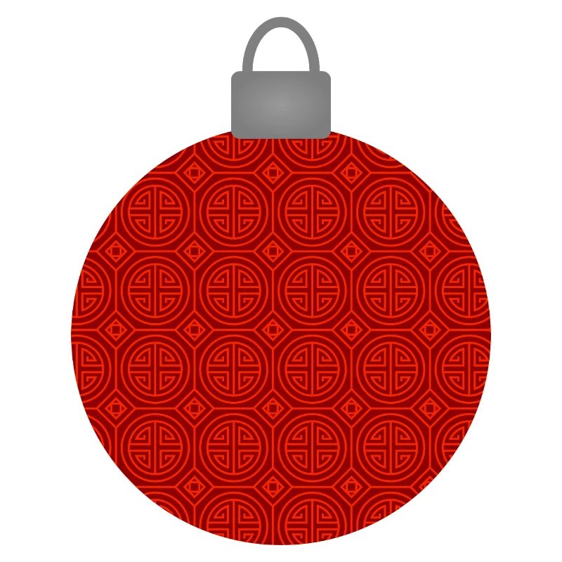 Rotes Rundmuster Weihnachtskugel