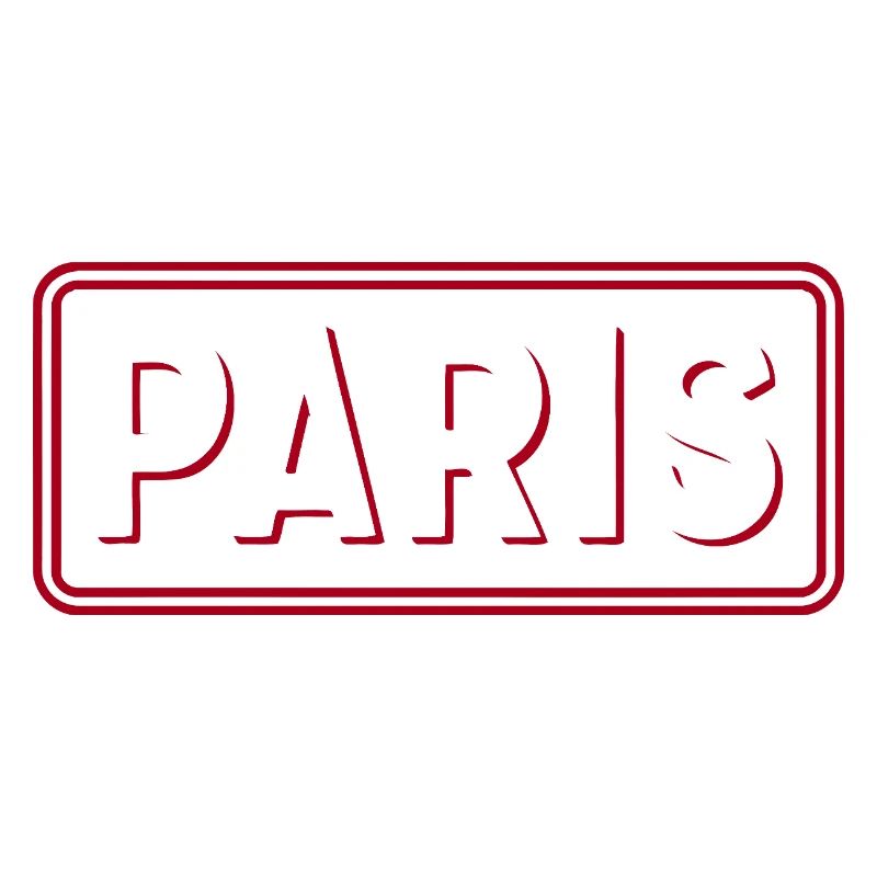 PARIS rétro 3D typographie blanc et rouge