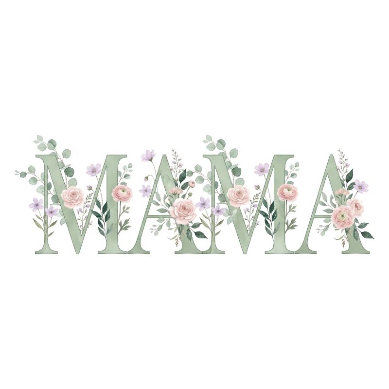 Lettrage floral de maman