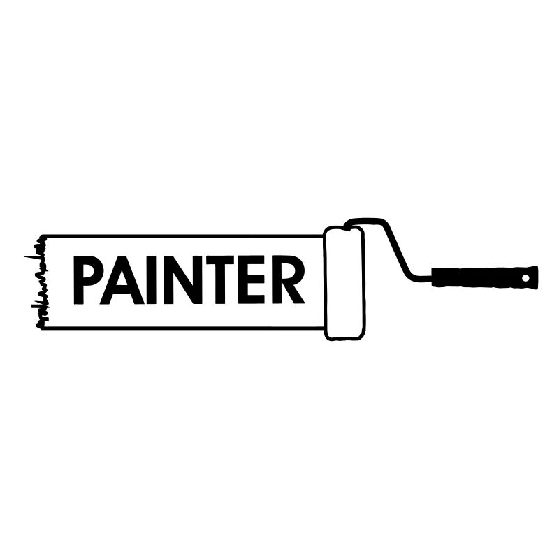 Paint roller transparent with text 'PAINTER'