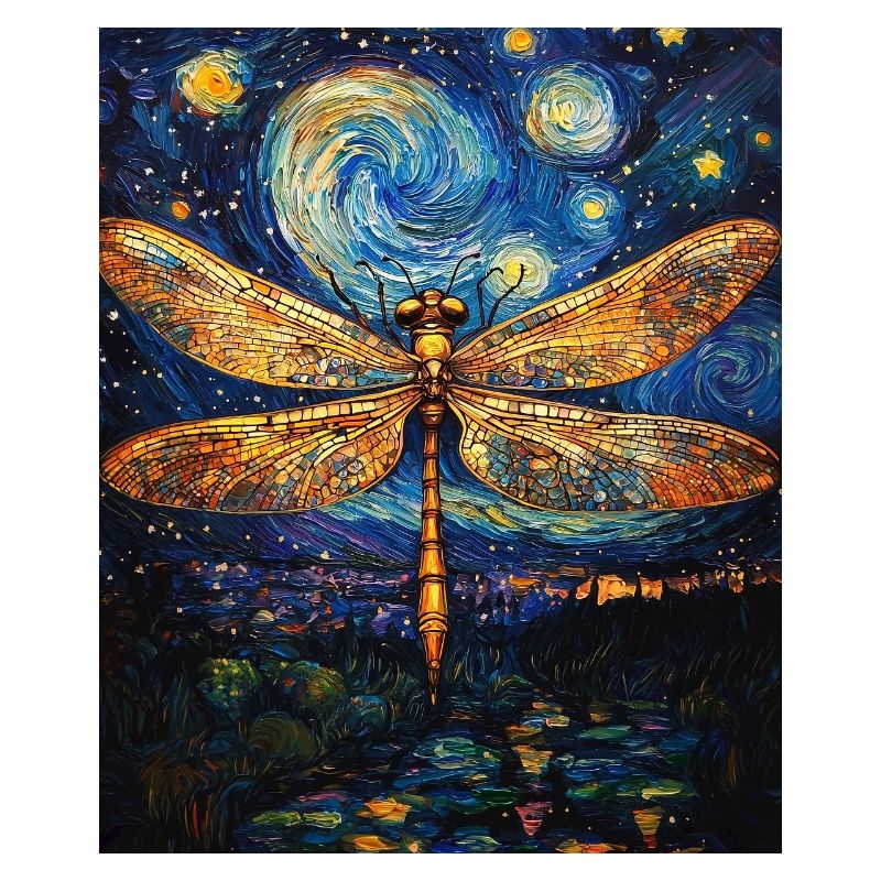 Dragonfly Van Gogh Style Starry Night