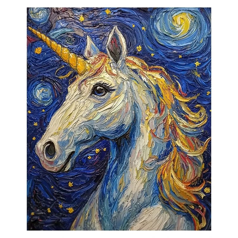 Einhorn Einhörner Licorne Style Van Gogh
