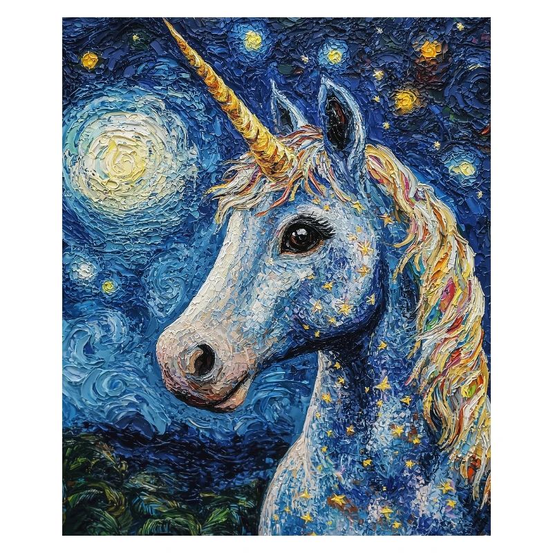 Einhorn Einhörner Licorne Style Van Gogh