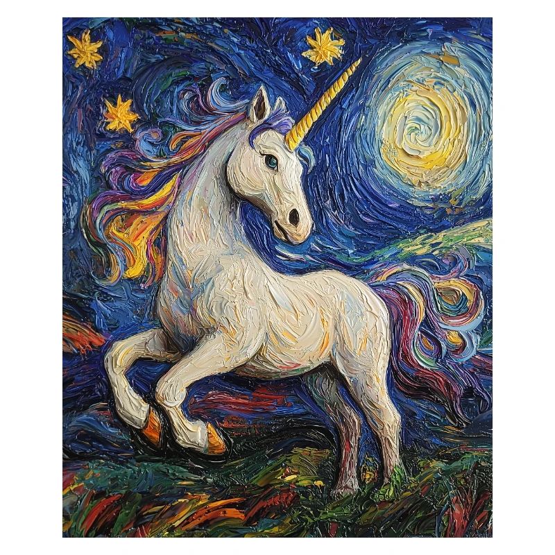 Einhorn Einhörner Licorne Style Van Gogh