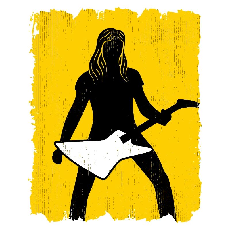 Affiche graffiti Silhouette du guitariste