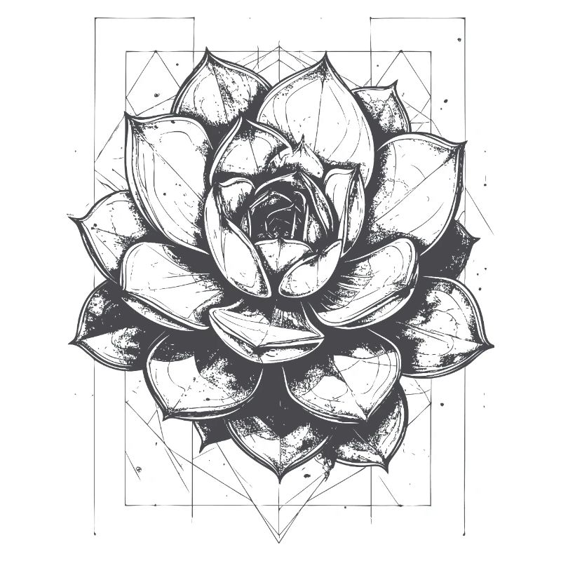 Geometric Lotus Mandala Pattern