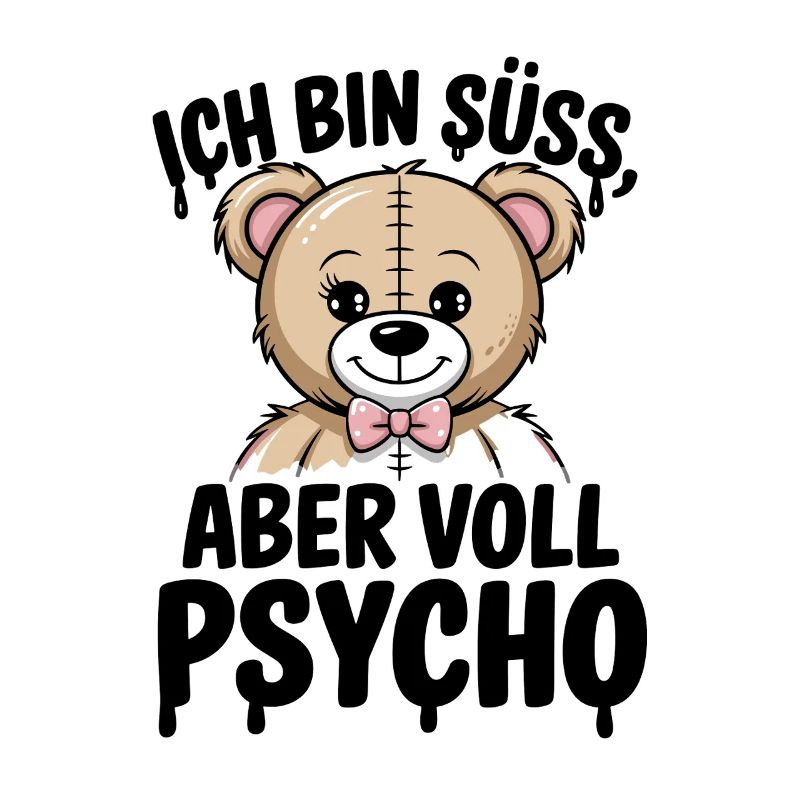 Cuddly teddy bear with bow - everything will be fine