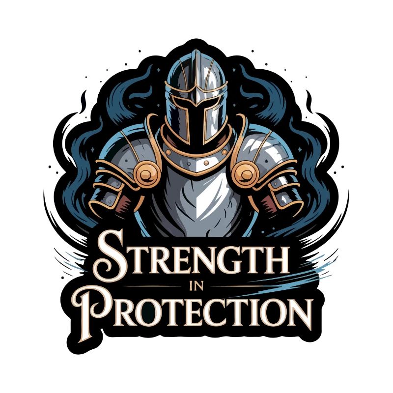 Conception du t-shirt Knight Shield Strength