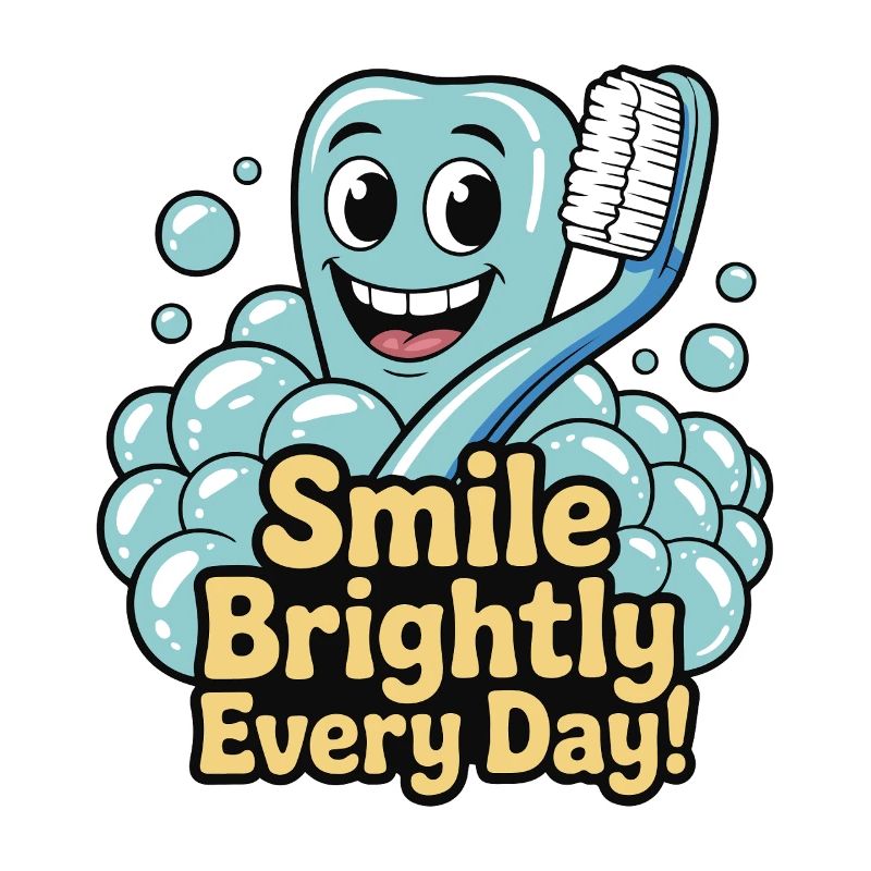 Dent heureuse avec sourire éclatant et dentifrice