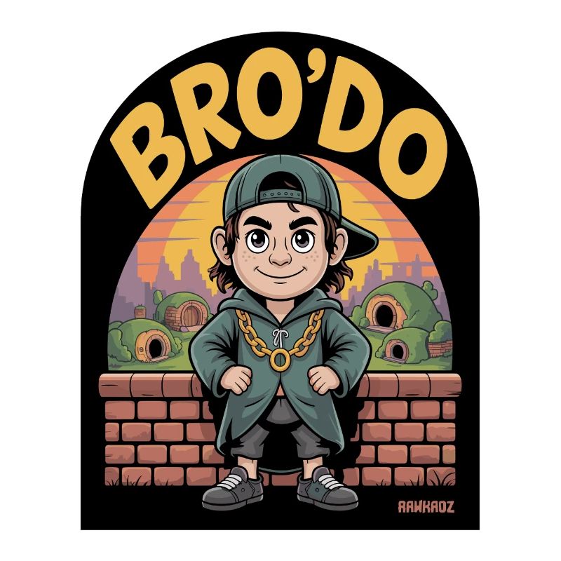 BRO’DO avec le gamin de dessin animé à une seule bague dans le ghetto