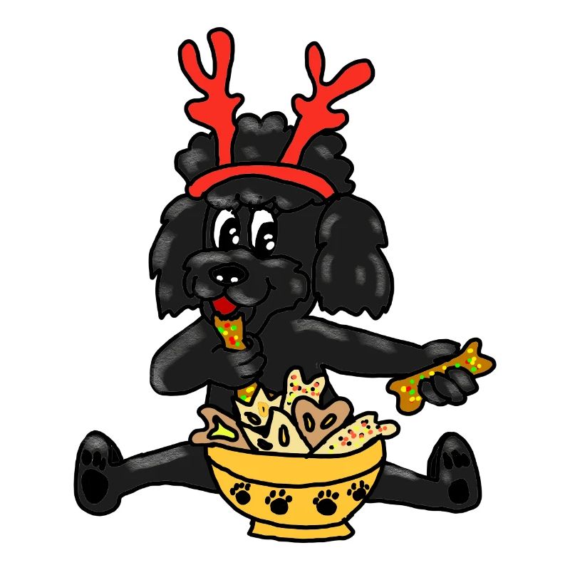 Weihnachten Pudel mit Geweih 
