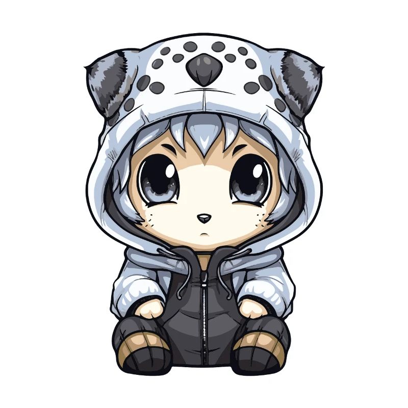 Snow leopard winter leopard baby
