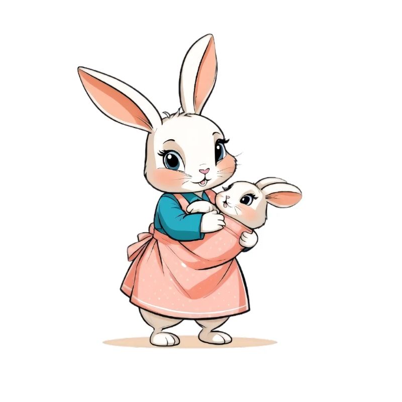 Mère lapin avec bébé