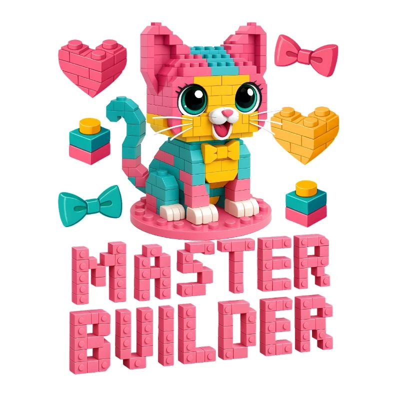 Maître constructeur créatif brique amoureux de la construction de blocs