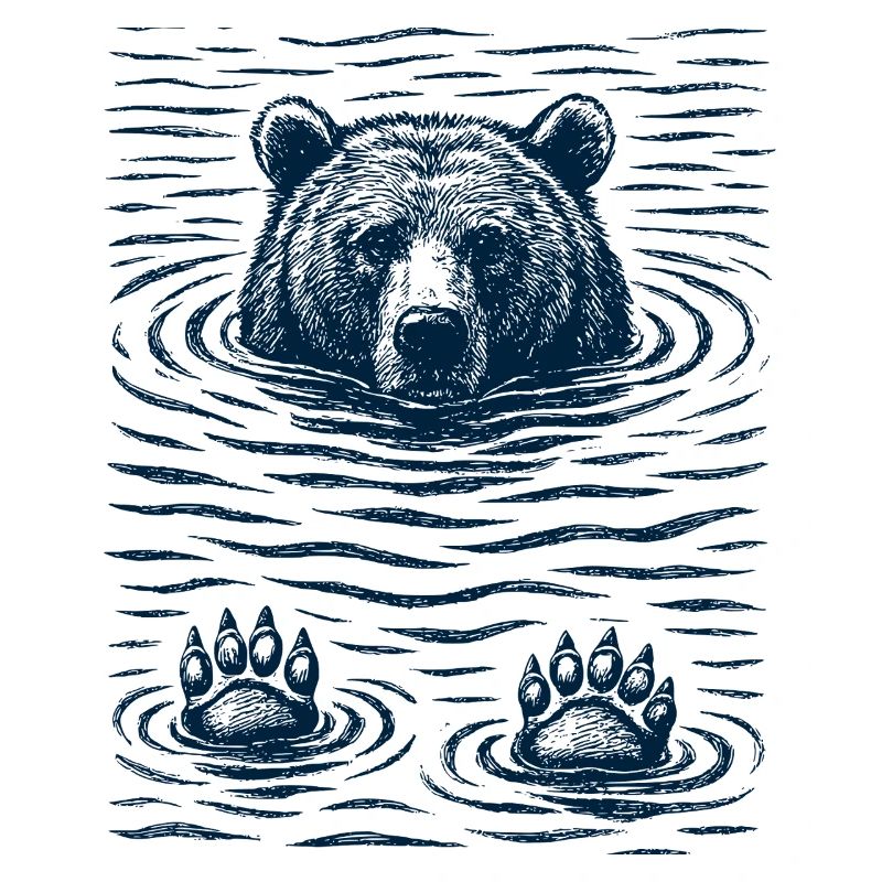 Ours glacé dans l’eau