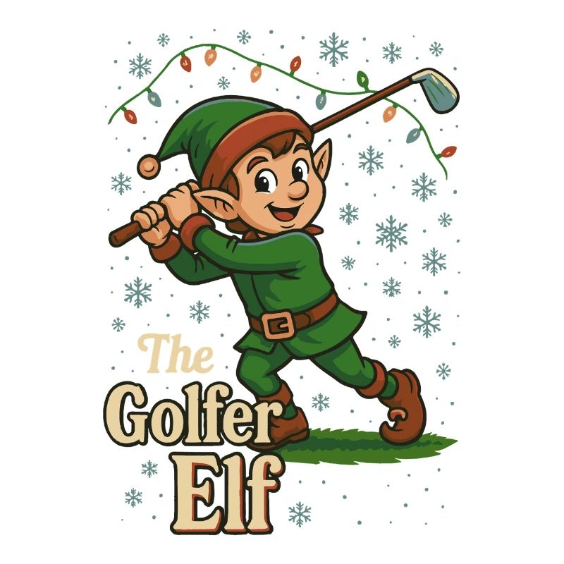 The Golfer Elf Funny Golf Player Design