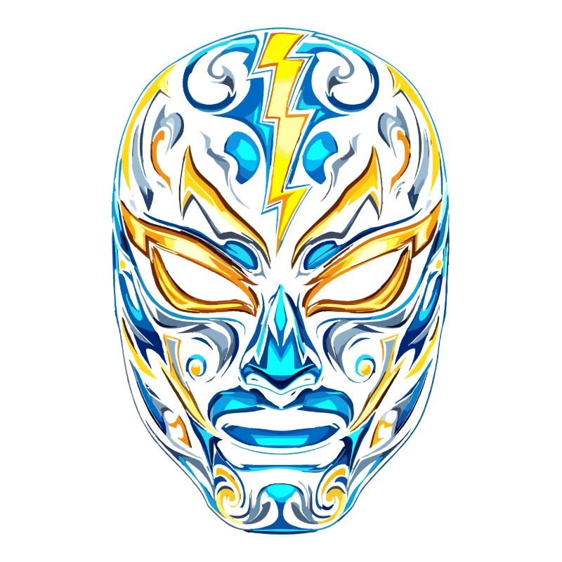 Masques Flash Lucha Bleu Néon Or