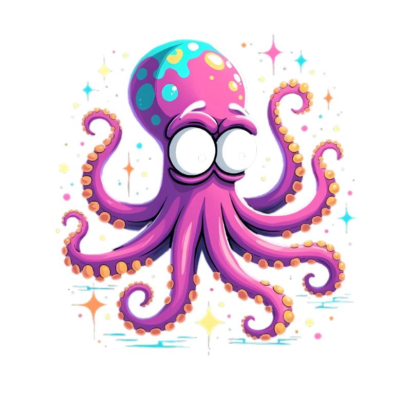 Neon Octopus Color Explosion